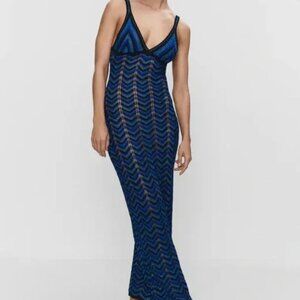 Mango Lurex geometric openwork dress90
